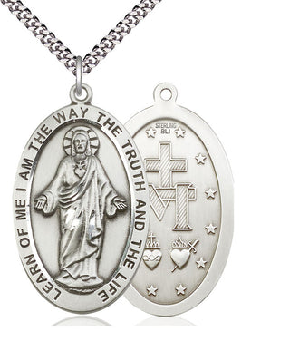 Sterling Silver Scapular Medal Catholic Jewelry