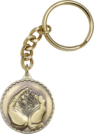 Gold Oxide Faith Hand Serenity Keychain