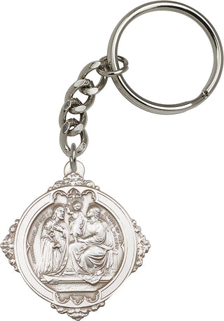 Silver Oxide Holy Family Keychain