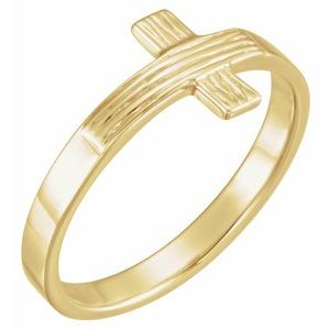 14K Gold The Rugged Cross Chastity Ring