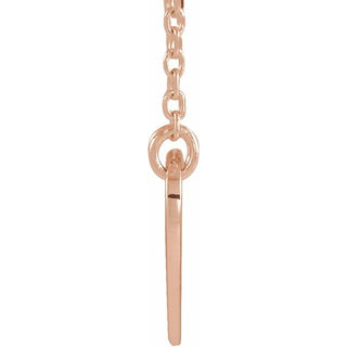 14K Rose Pierced Cross Heart 16-18" Necklace