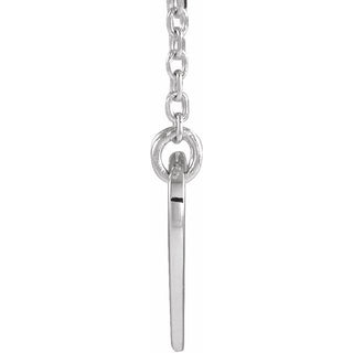 14K White Pierced Cross Heart 16-18" Necklace