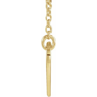 14K Yellow Pierced Cross Heart 16-18" Necklace