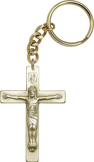 Gold Oxide Crucifix Keychain