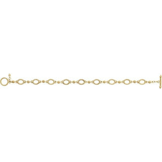 14K Yellow Granulated Link 7 1/2" Bracelet