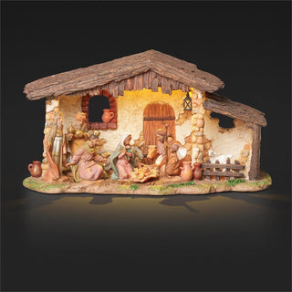 4.75-Inch Led Musical Nativity Stable - Battery Operated, Not Included