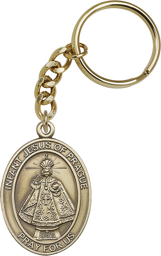 Gold Oxide Infant of Prague Keychain