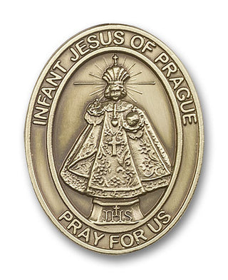 Gold Finish Infant of Prague Visor Clip