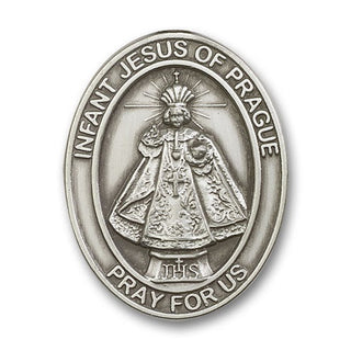 Silver Finish Infant of Prague Visor Clip