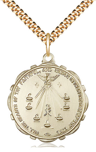 14kt Gold Filled Seven Gifts Medal Catholic Jewelry