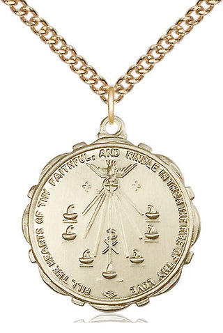 14kt Gold Filled Seven Gifts Medal Catholic Jewelry