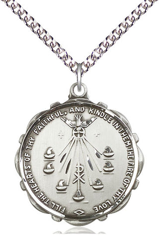 Sterling Silver Seven Gifts Medal Catholic Jewelry