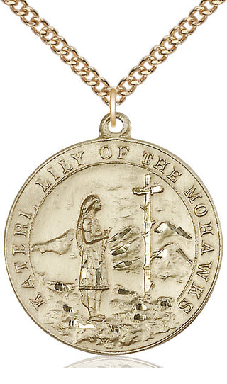 14kt Gold Saint Kateri Medal