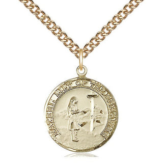 14kt Gold Filled Saint Kateri Medal Religious Jewelry