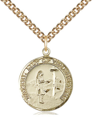 14kt Gold Saint Kateri Medal