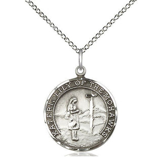 Sterling Silver Saint Kateri Medal Religious Jewelry