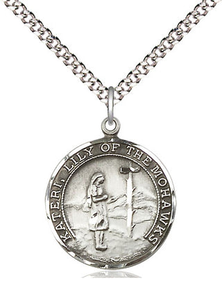 Sterling Silver Saint Kateri Medal Religious Jewelry