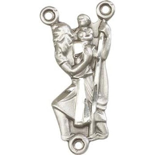 Sterling Silver Saint Christopher Rosary Center