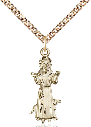 14kt Gold Saint Francis Medal