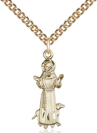 14kt Gold Saint Francis Medal