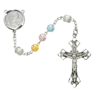 Sterling Silver 7MM Multi Pearl Rosary