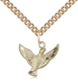 14kt Gold Filled Holy Spirit Medal Religious and Catholic Jewelry