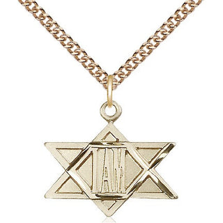 14kt Gold I Am / Star of David Medal