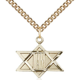 14kt Gold I Am / Star of David Medal