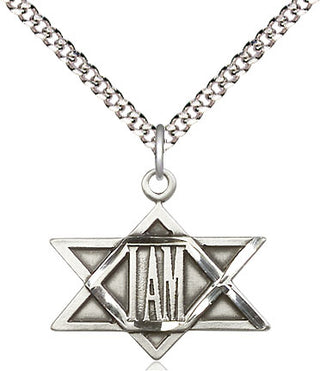 Sterling Silver I Am / Star of David Medal Religious Jewelry