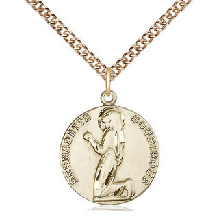 14kt Gold Filled Saint Bernadette Medal Religious Jewelry