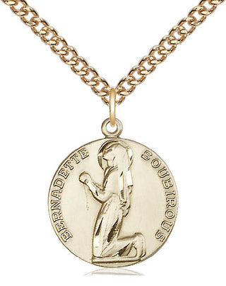 14kt Gold Saint Bernadette Medal