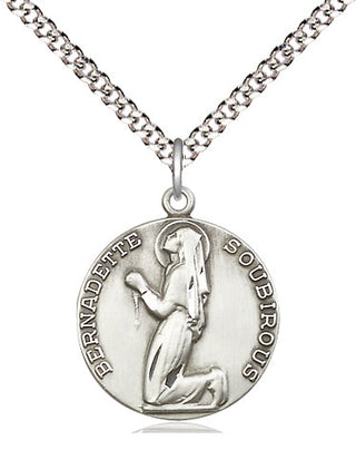 Sterling Silver Saint Bernadette Medal Religious Jewelry