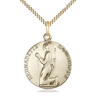 14kt Gold Filled Saint Bernadette Medal Catholic Jewelry