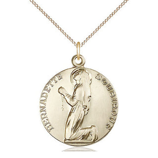 14kt Gold Filled Saint Bernadette Medal Catholic Jewelry