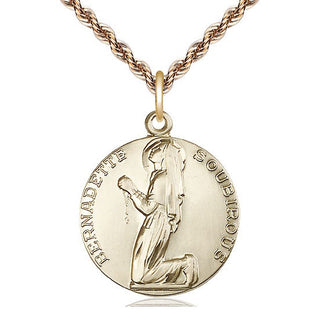 14kt Gold Filled Saint Bernadette Medal Catholic Jewelry