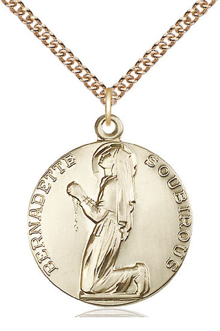 14kt Gold Saint Bernadette Medal