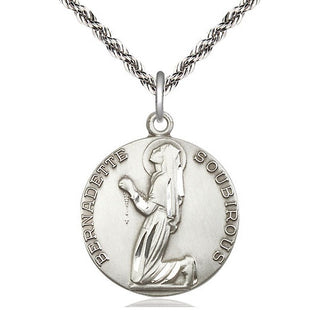 Sterling Silver Saint Bernadette Medal Catholic Jewelry