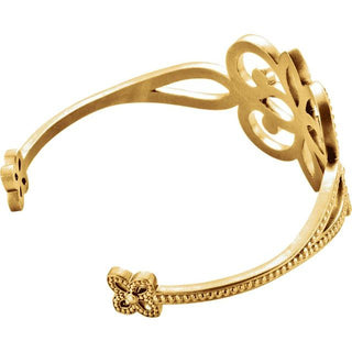 14K Yellow Granulated Cuff 6 1/2" Bracelet