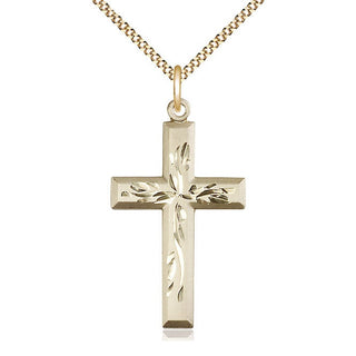 14kt Gold Filled Cross Medal Catholic Jewelry