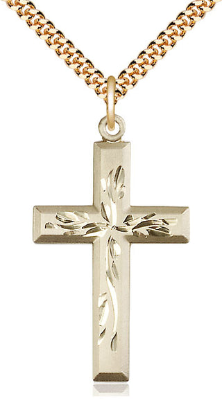 14kt Gold Filled Cross Medal Catholic Jewelry