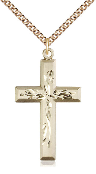 14kt Gold Filled Cross Medal Catholic Jewelry