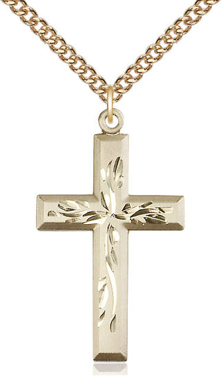 14kt Gold Filled Cross Medal Catholic Jewelry
