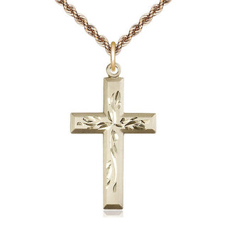 14kt Gold Filled Cross Medal Catholic Jewelry