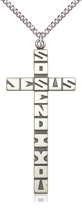 Sterling Silver Cross Medal Catholic Jewelry