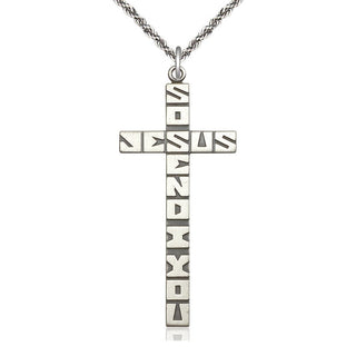 Sterling Silver Cross Medal Catholic Jewelry