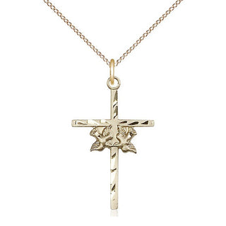 14kt Gold Doves Cross Medal