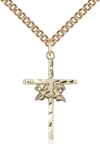 14kt Gold Doves Cross Medal