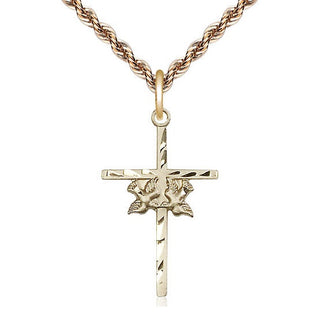 14kt Gold Doves Cross Medal