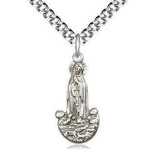 Pewter Our Lady of Fatima Medal Catholic Jewelry