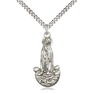 Pewter Our Lady of Fatima Medal Catholic Jewelry